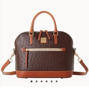 Dooney & Bourke Ostrich Domed Zip Satchel